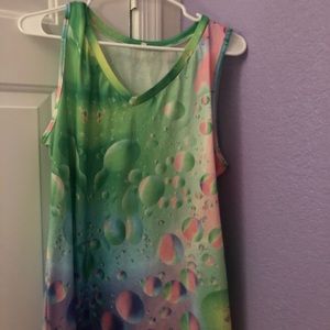 Neon colored bubble tank top
